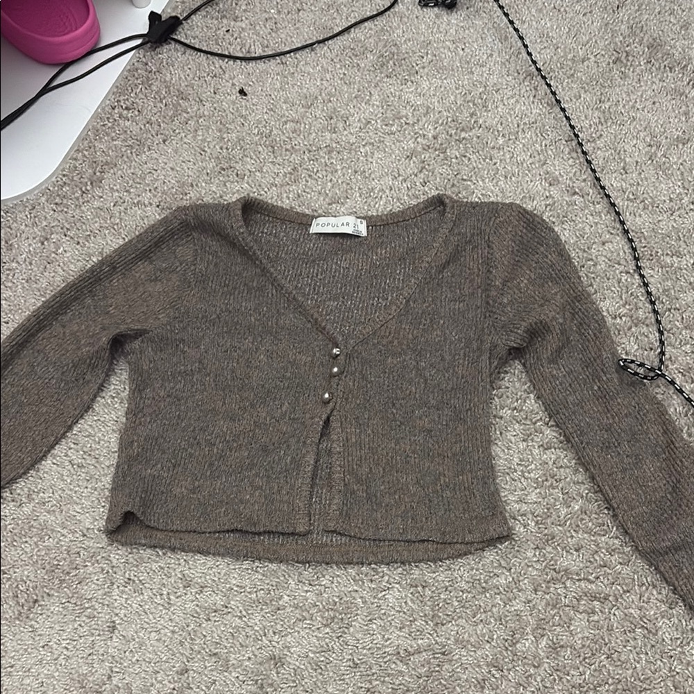 Topshop Brown Knit Sweater
